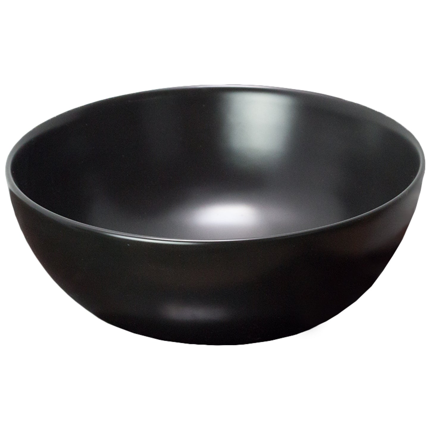14.09-in. x 14.09-in. Round Bathroom Vessel Sink Black Enamel Glaze