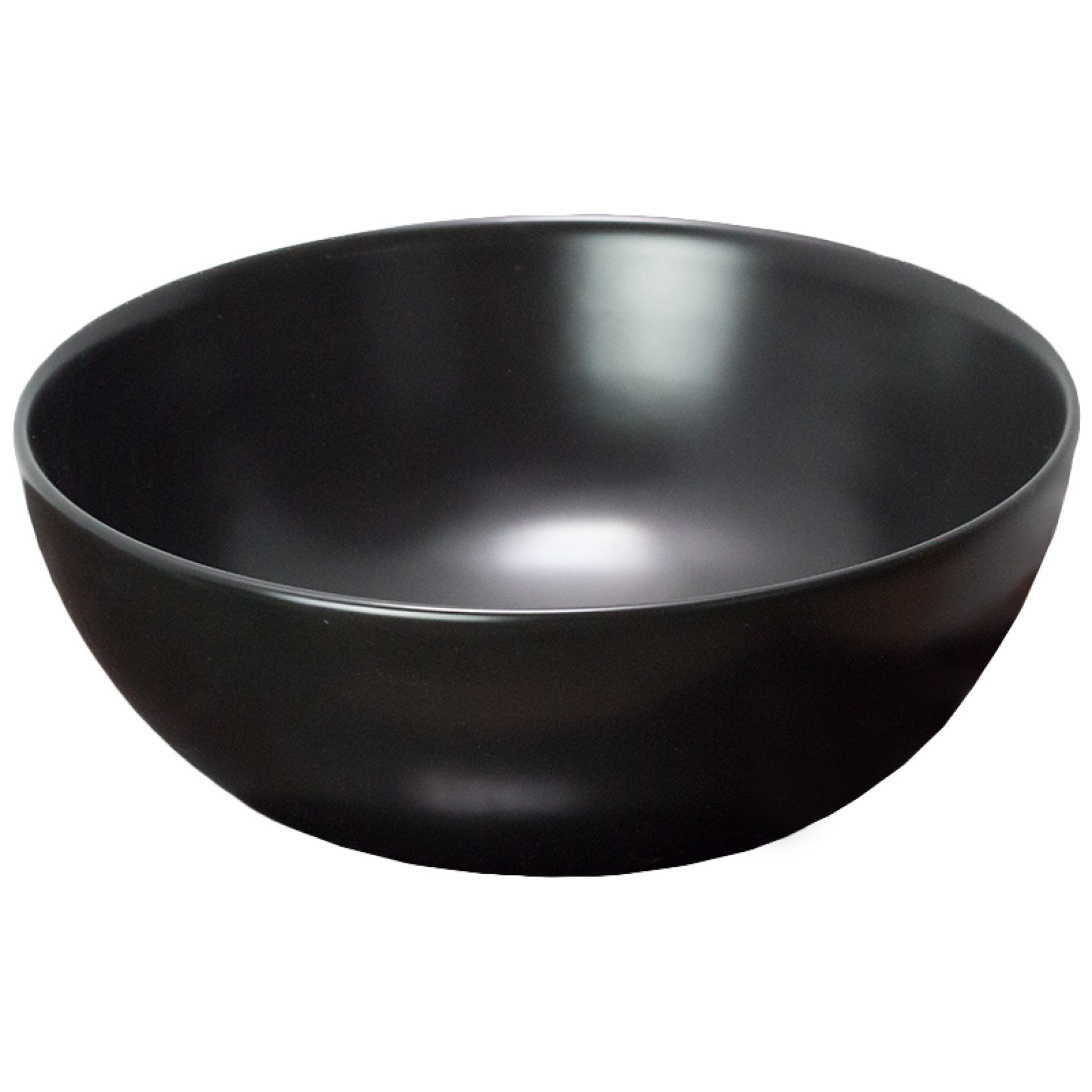 14.09-in. x 14.09-in. Round Bathroom Vessel Sink Black Enamel Glaze