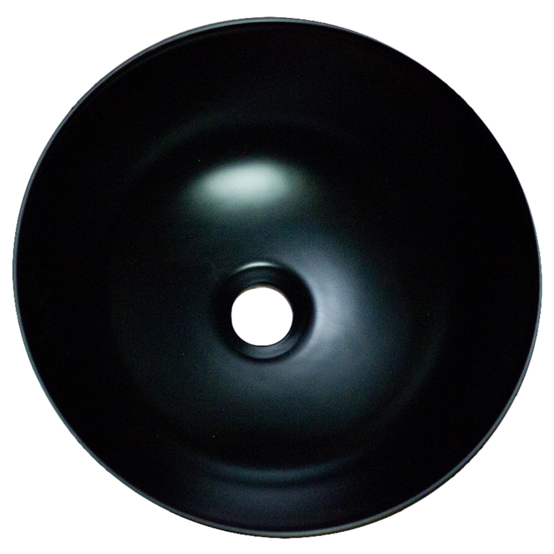 14.09-in. x 14.09-in. Round Bathroom Vessel Sink Black Enamel Glaze