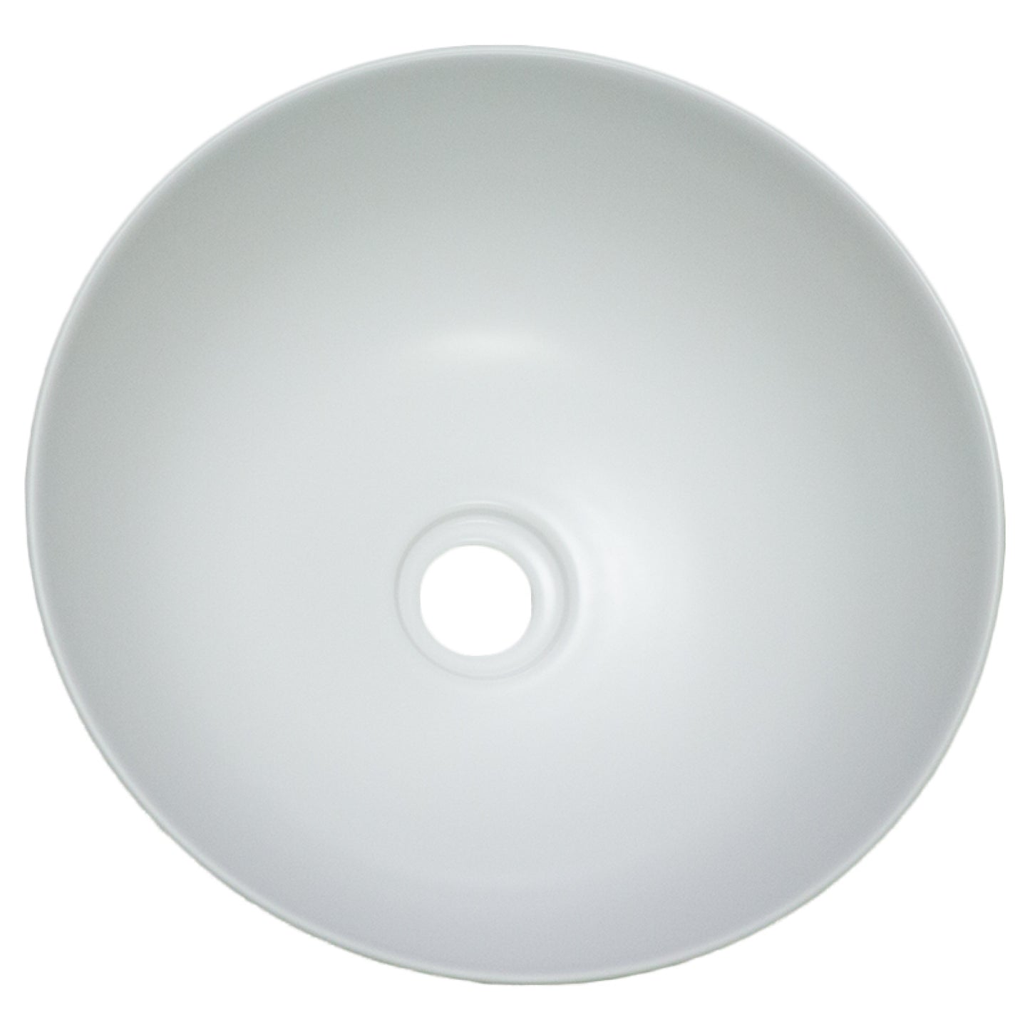 14.09-in. x 14.09-in. Round Bathroom Vessel Sink White Enamel Glaze