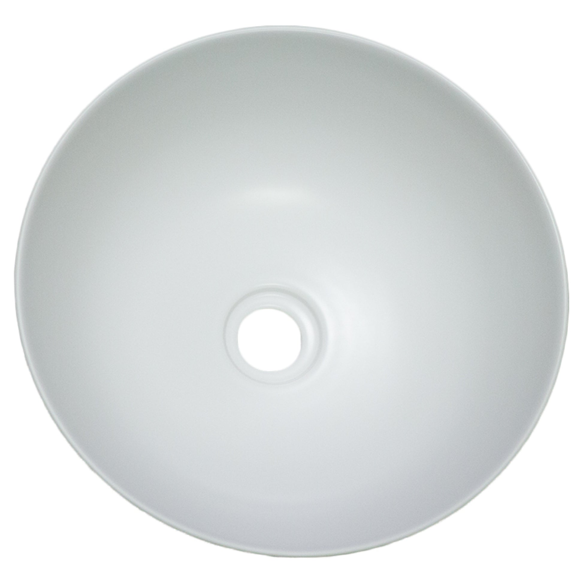 14.09-in. x 14.09-in. Round Bathroom Vessel Sink White Enamel Glaze