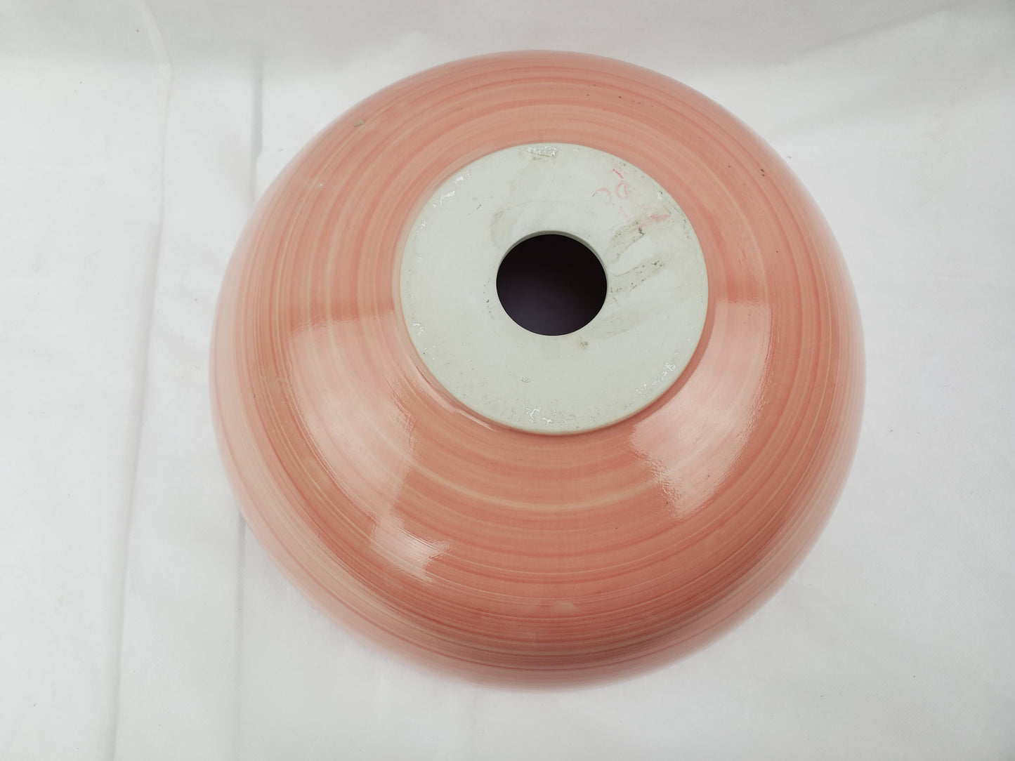 14.09-in. x 14.09-in. Round Bathroom Vessel Sink Red Swirl Enamel Glaze