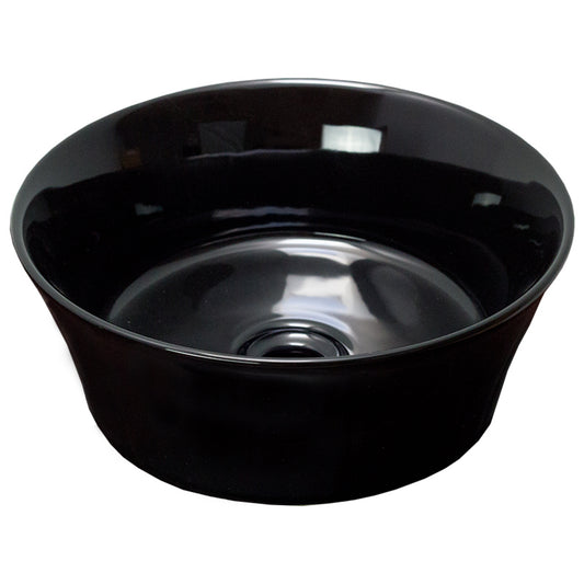 15.9-in. x 15.9-in. Round Bathroom Vessel Sink Black Enamel Glaze