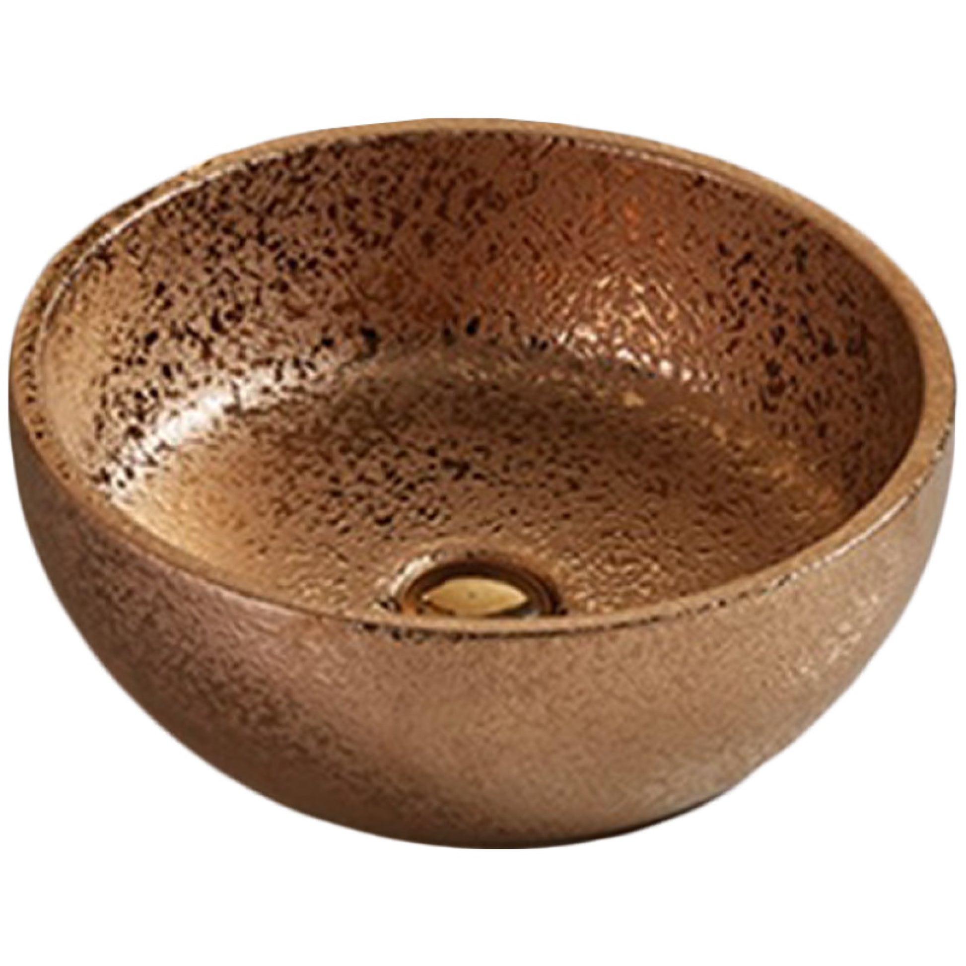 16.14-in. x 16.14-in. Round Bathroom Vessel Sink Oil Rubbed Bronze Enamel Glaze