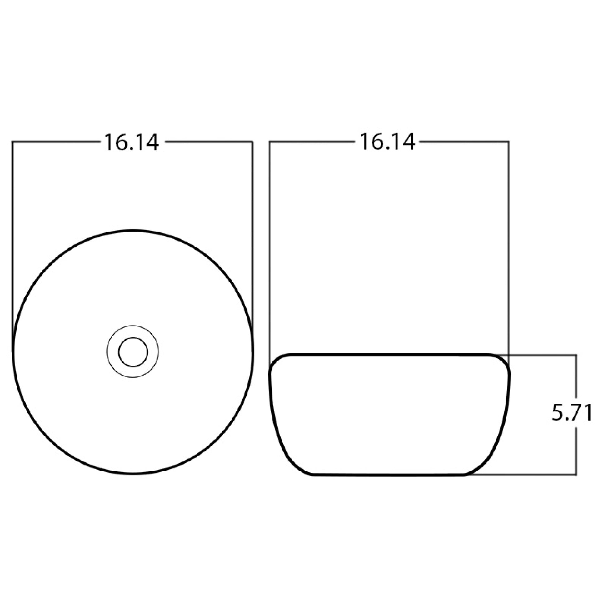 16.14-in. x 16.14-in. Round Bathroom Vessel Sink Oil Rubbed Bronze Enamel Glaze