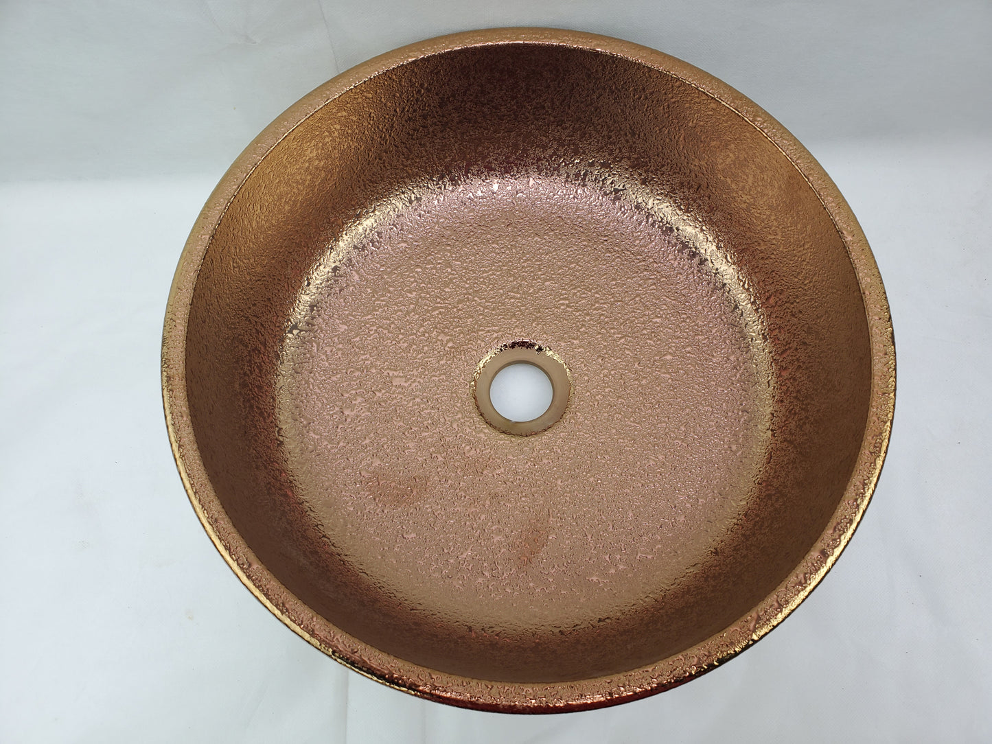 16.14-in. x 16.14-in. Round Bathroom Vessel Sink Oil Rubbed Bronze Enamel Glaze