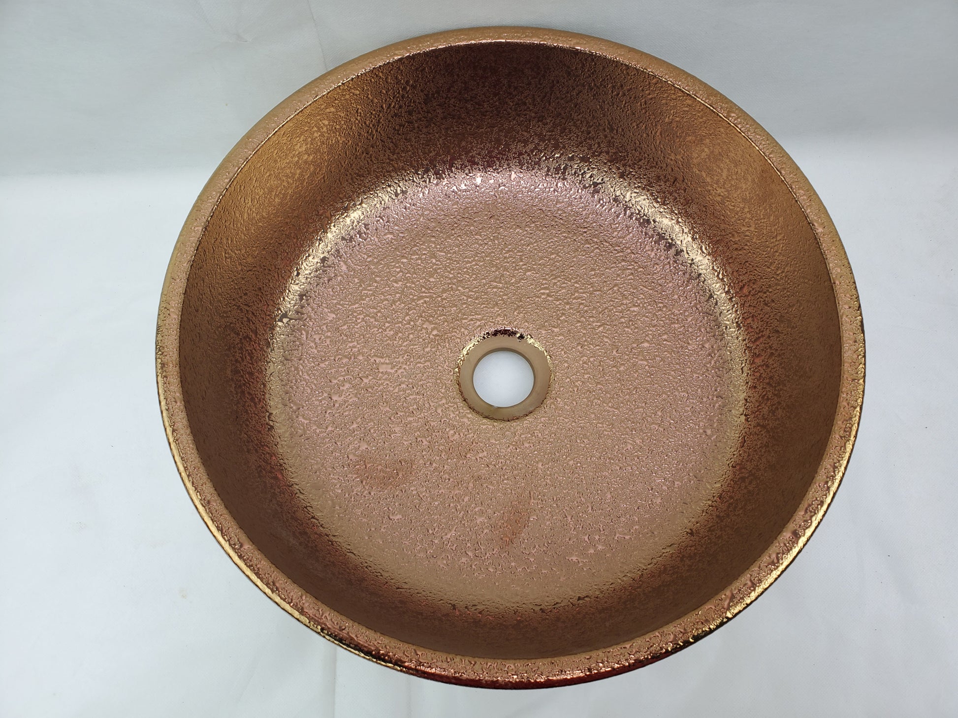 16.14-in. x 16.14-in. Round Bathroom Vessel Sink Oil Rubbed Bronze Enamel Glaze