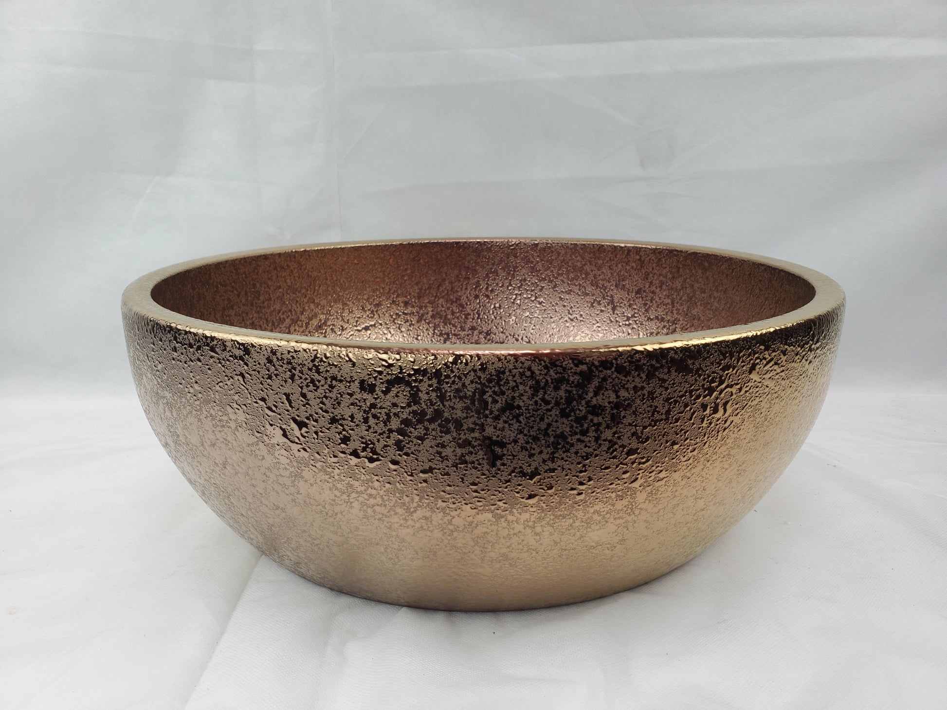 16.14-in. x 16.14-in. Round Bathroom Vessel Sink Oil Rubbed Bronze Enamel Glaze