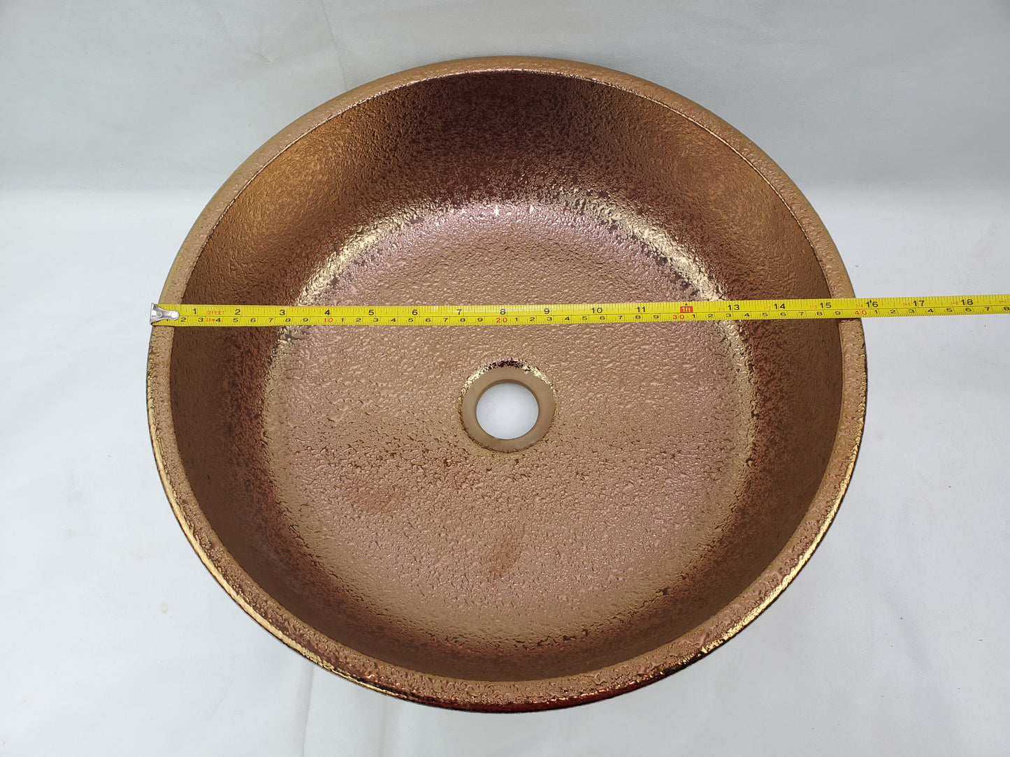 16.14-in. x 16.14-in. Round Bathroom Vessel Sink Oil Rubbed Bronze Enamel Glaze