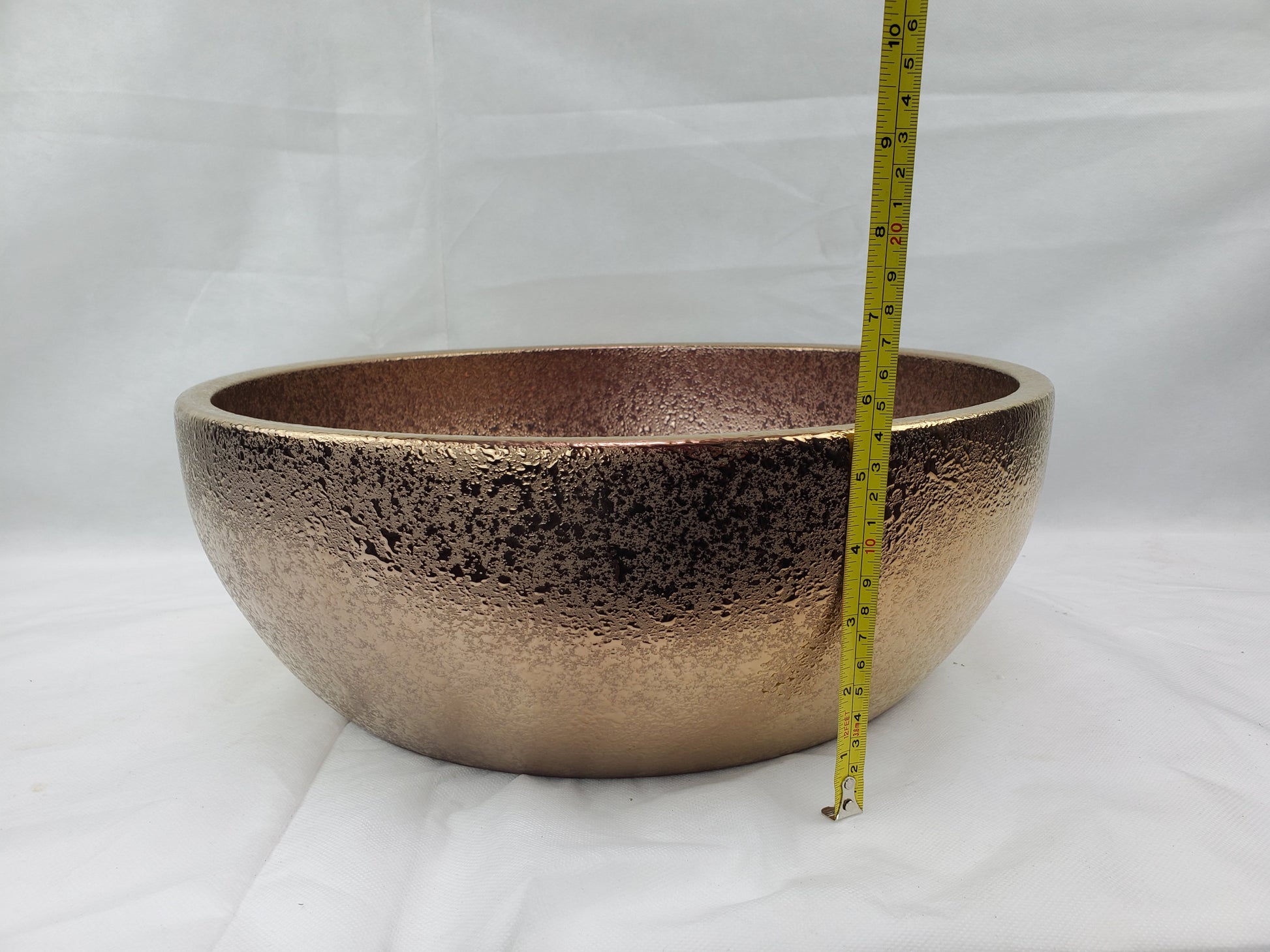 16.14-in. x 16.14-in. Round Bathroom Vessel Sink Oil Rubbed Bronze Enamel Glaze