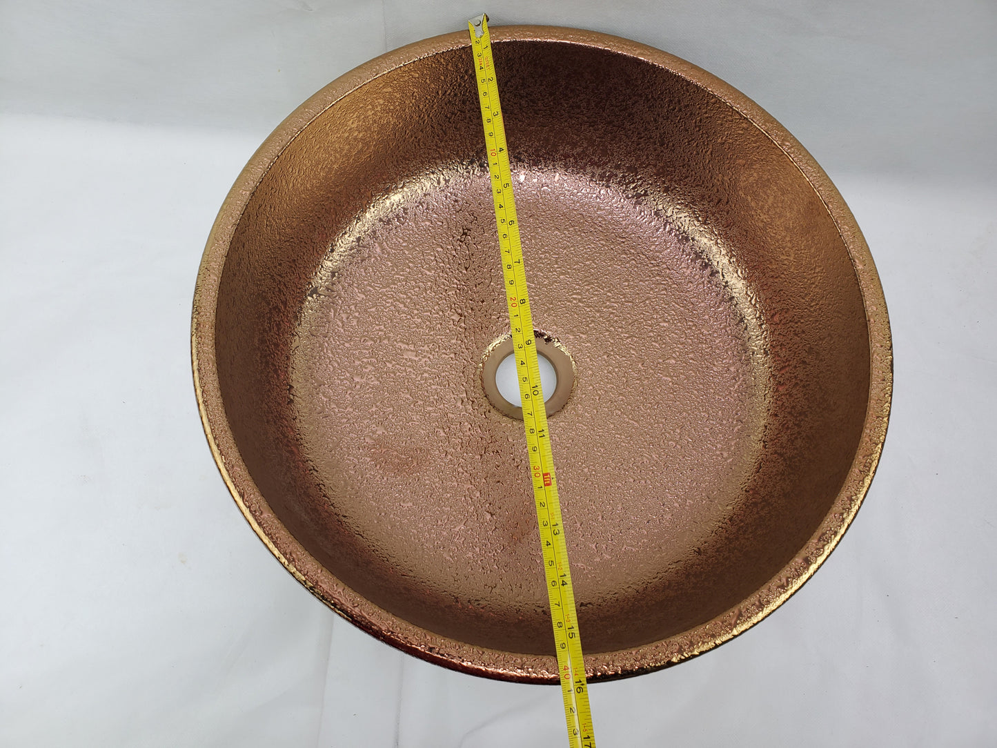 16.14-in. x 16.14-in. Round Bathroom Vessel Sink Oil Rubbed Bronze Enamel Glaze