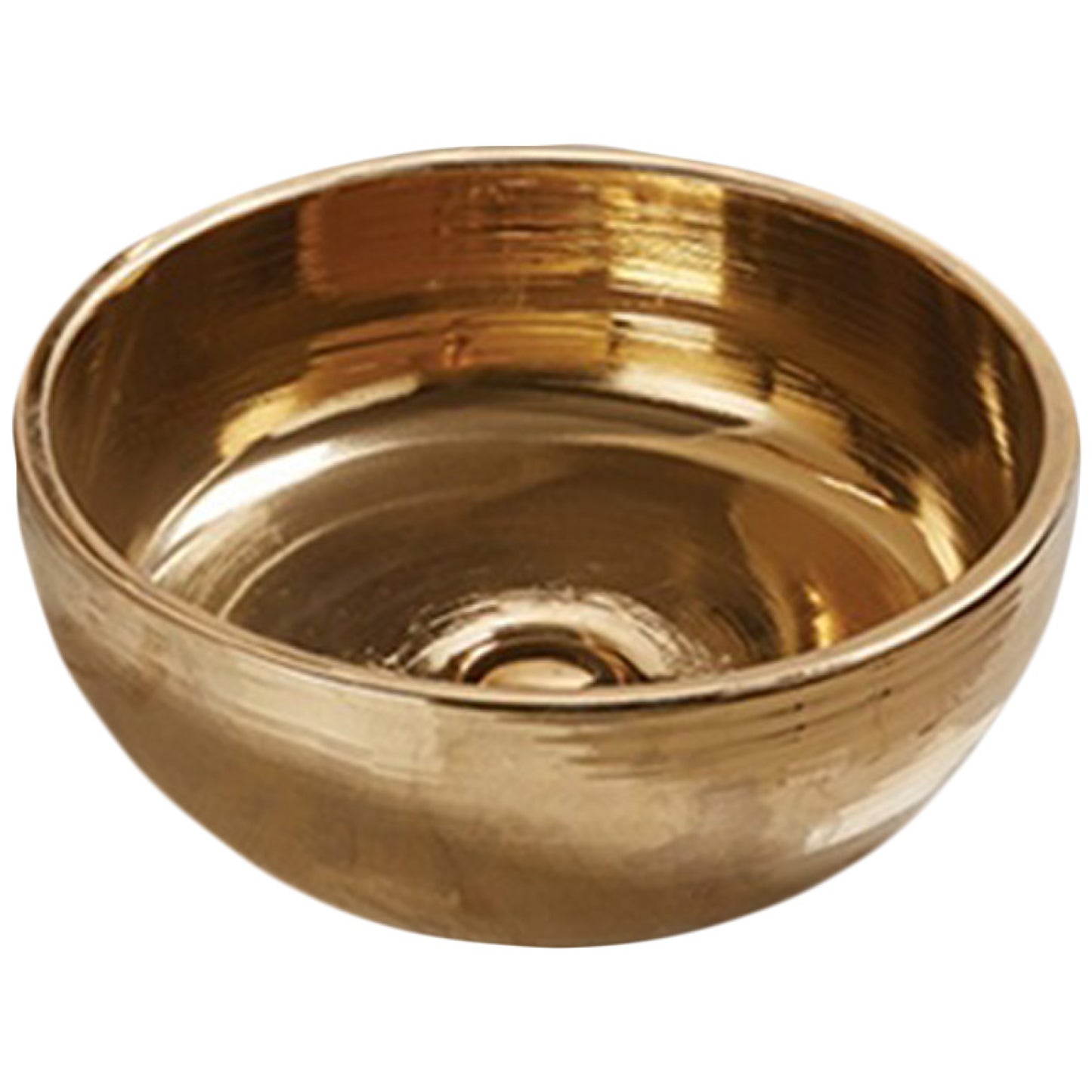16.14-in. x 16.14-in. Round Bathroom Vessel Sink Gold Enamel Glaze
