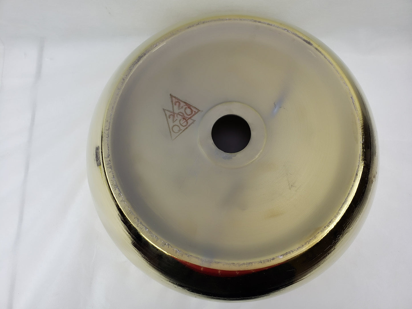 16.14-in. x 16.14-in. Round Bathroom Vessel Sink Gold Enamel Glaze