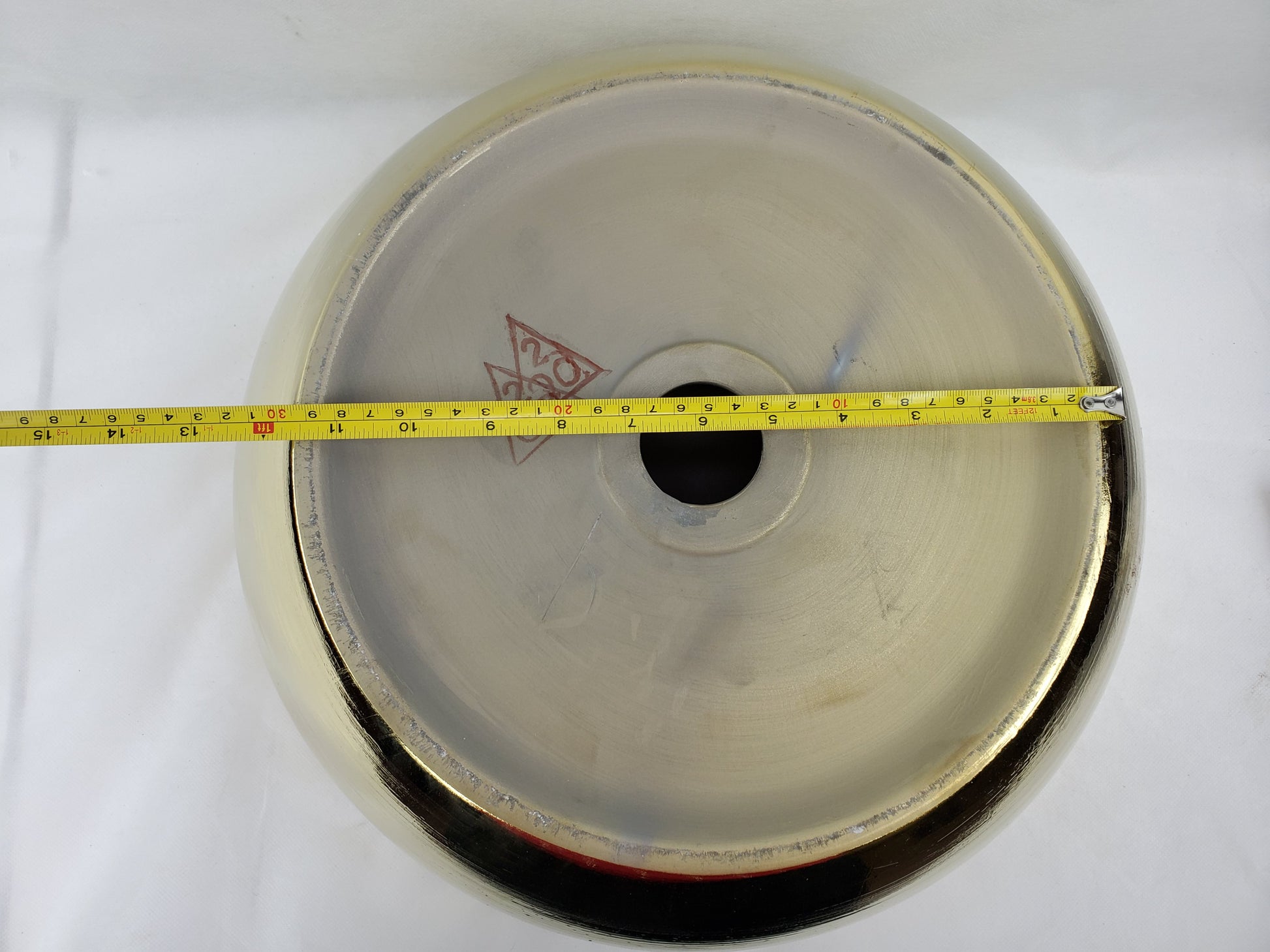 16.14-in. x 16.14-in. Round Bathroom Vessel Sink Gold Enamel Glaze