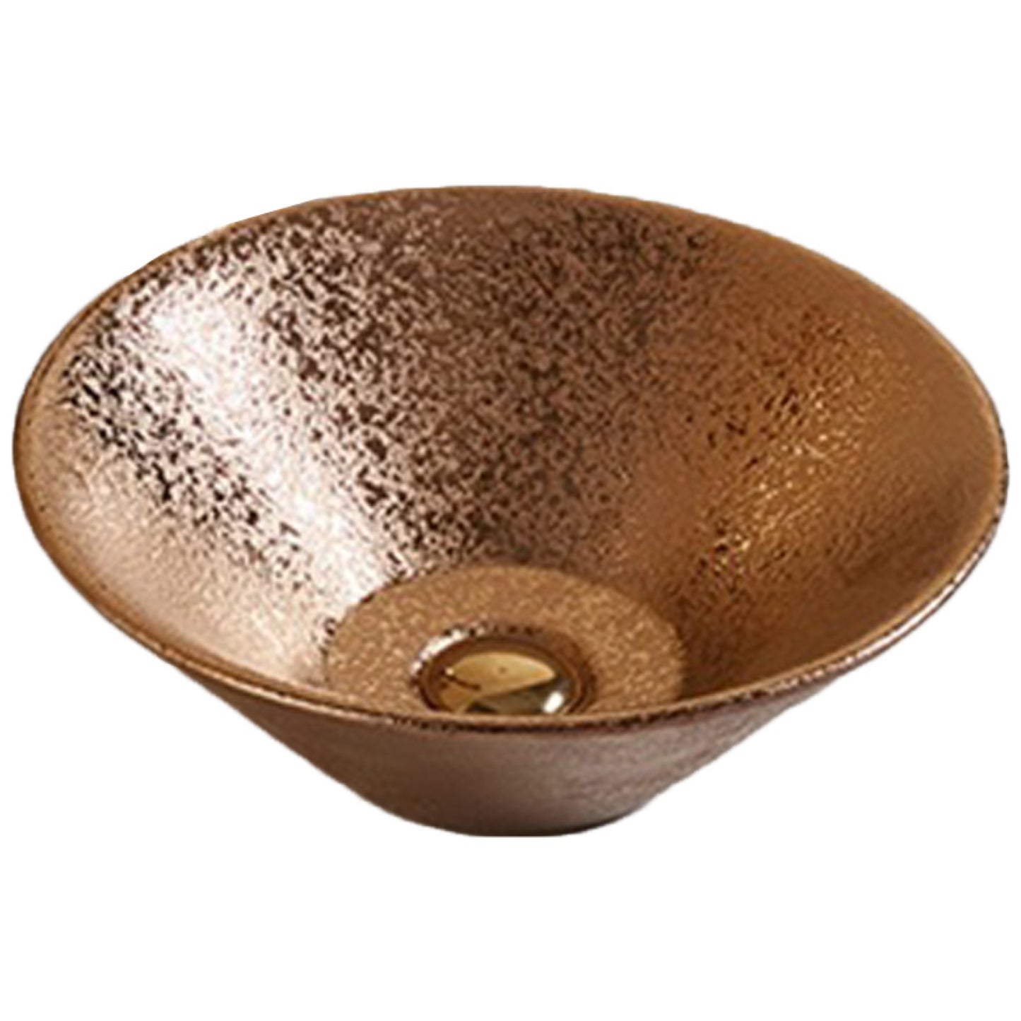 16.14-in. x 16.14-in. Round Bathroom Vessel Sink Oil Rubbed Bronze Enamel Glaze