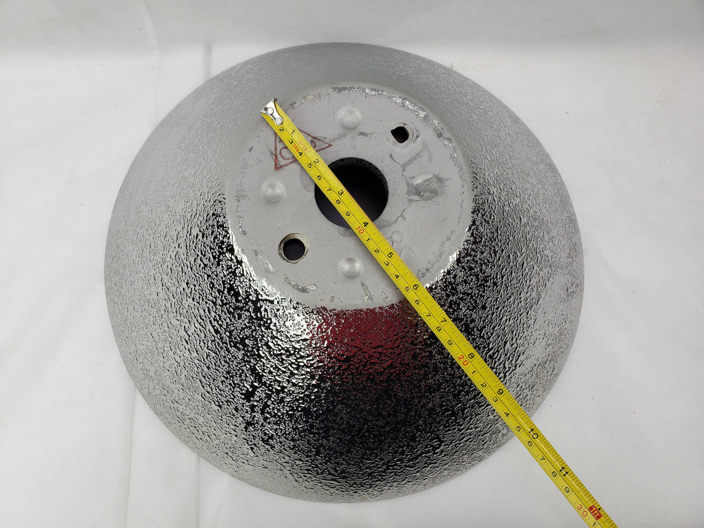 16.34-in. x 16.34-in. Round Bathroom Vessel Sink Silver Enamel Glaze