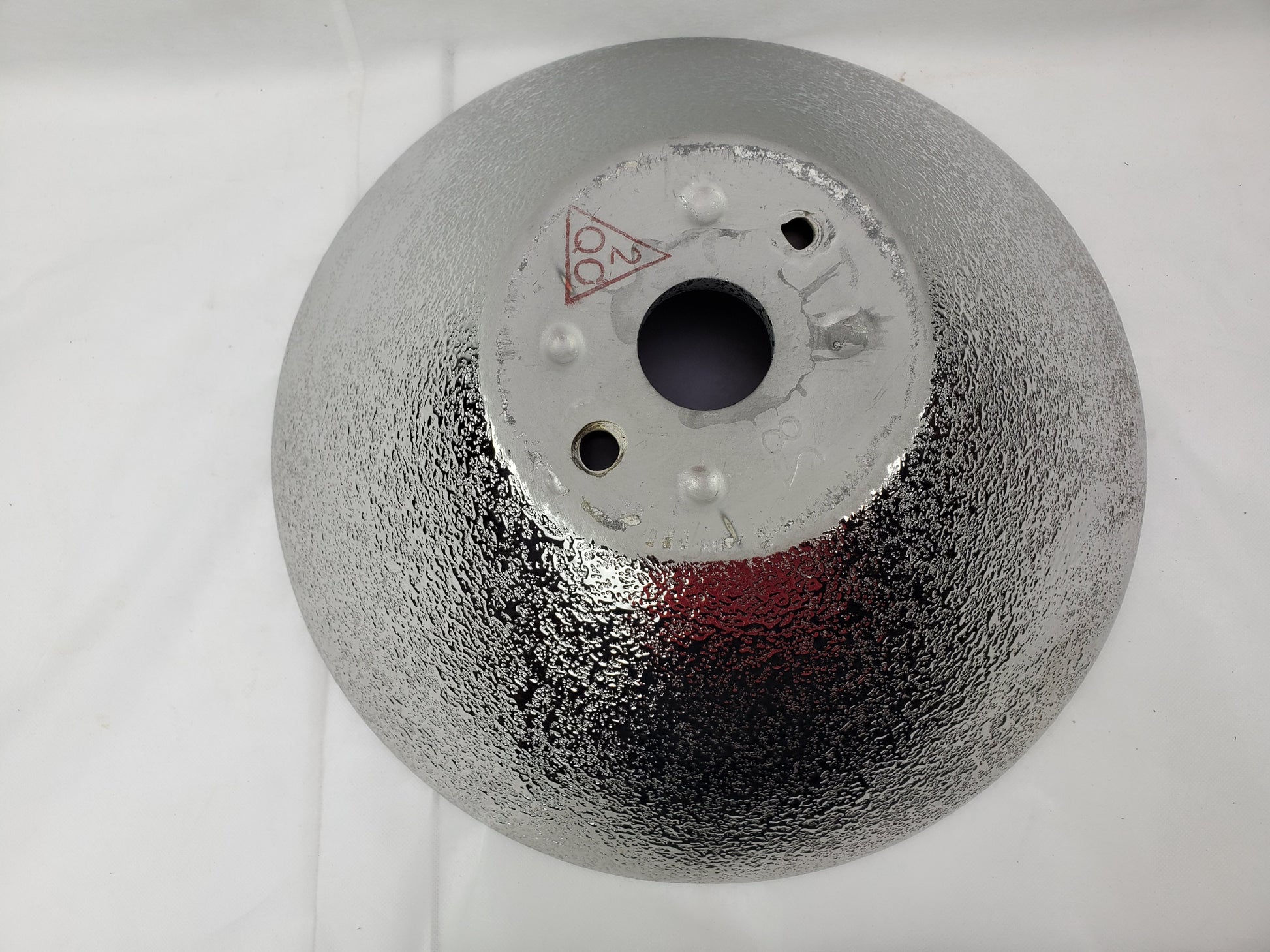 16.34-in. x 16.34-in. Round Bathroom Vessel Sink Silver Enamel Glaze