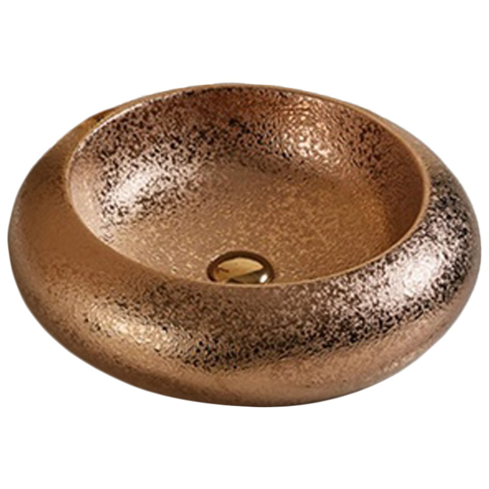 19.3-in. x 19.3-in. Round Bathroom Vessel Sink Oil Rubbed Bronze Enamel Glaze
