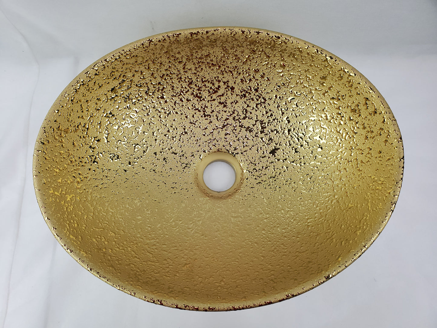 15.94-in. x 13-in. Oval Bathroom Vessel Sink Gold Enamel Glaze