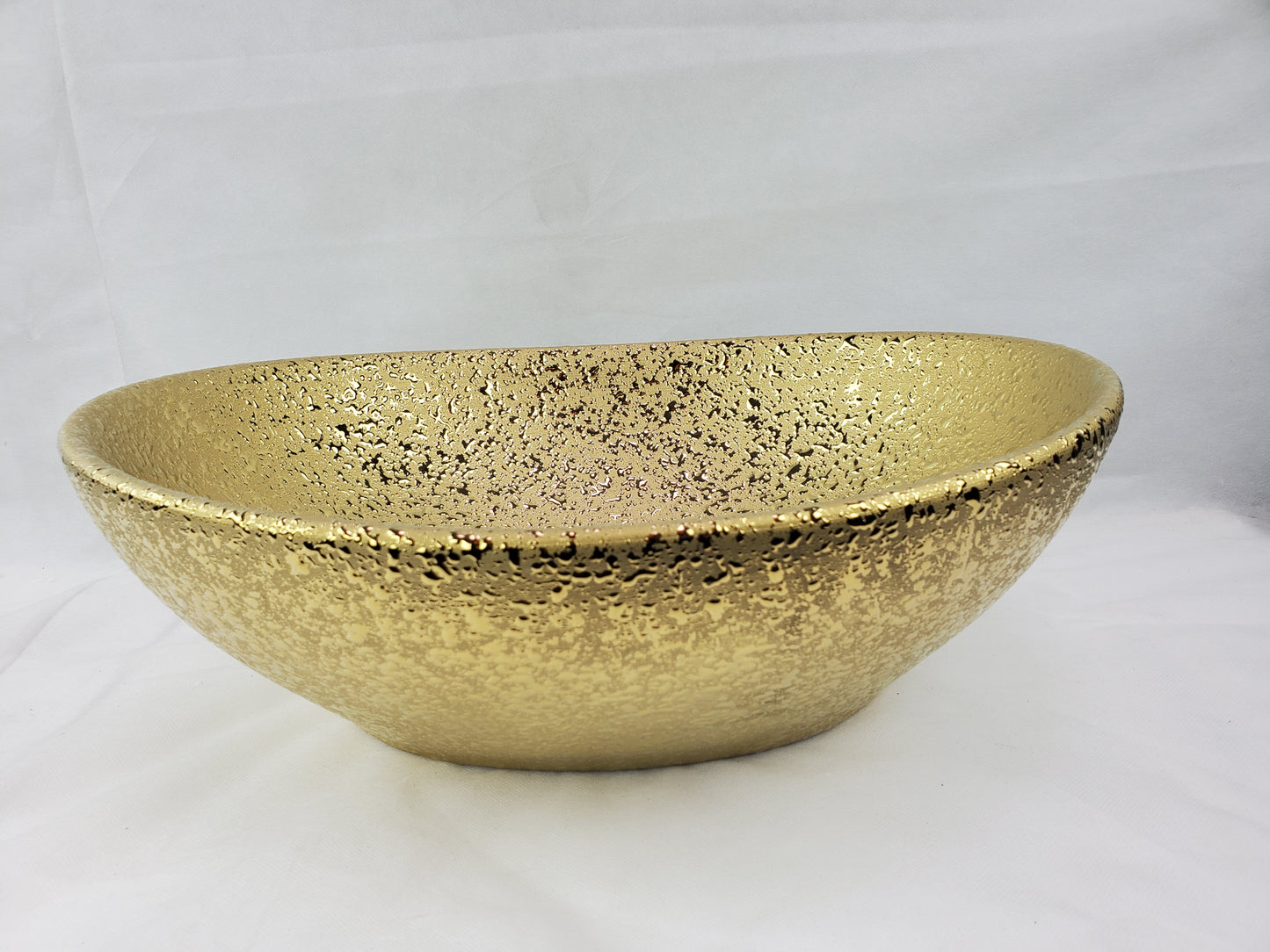 15.94-in. x 13-in. Oval Bathroom Vessel Sink Gold Enamel Glaze