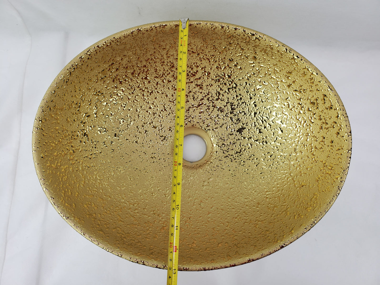 15.94-in. x 13-in. Oval Bathroom Vessel Sink Gold Enamel Glaze