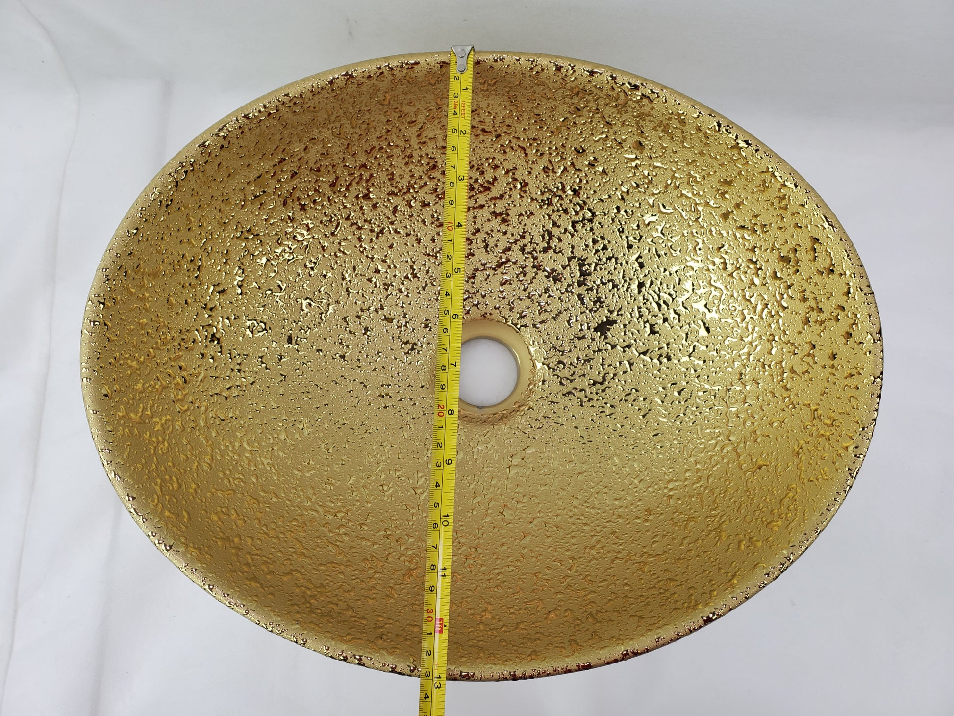 15.94-in. x 13-in. Oval Bathroom Vessel Sink Gold Enamel Glaze