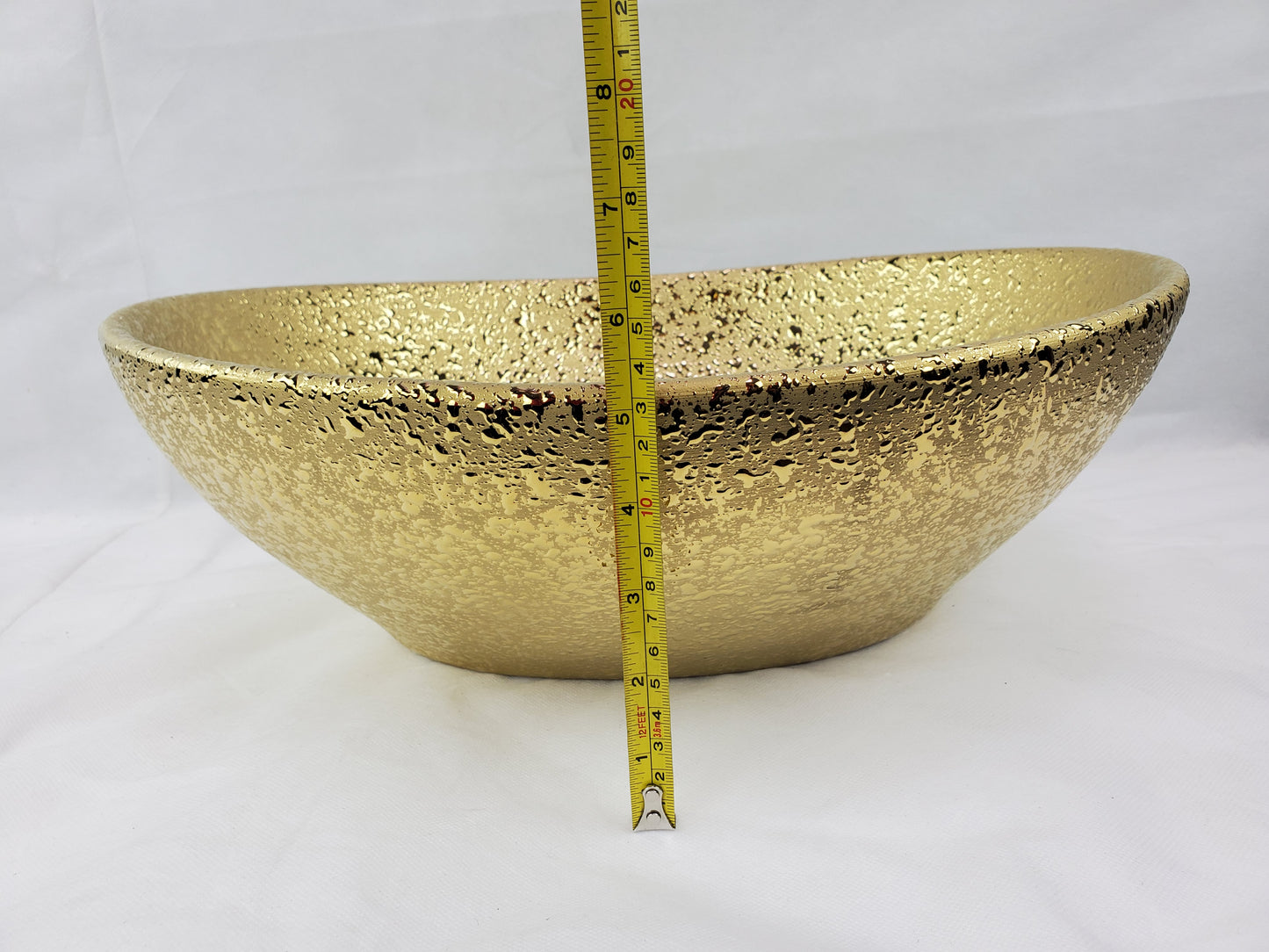 15.94-in. x 13-in. Oval Bathroom Vessel Sink Gold Enamel Glaze