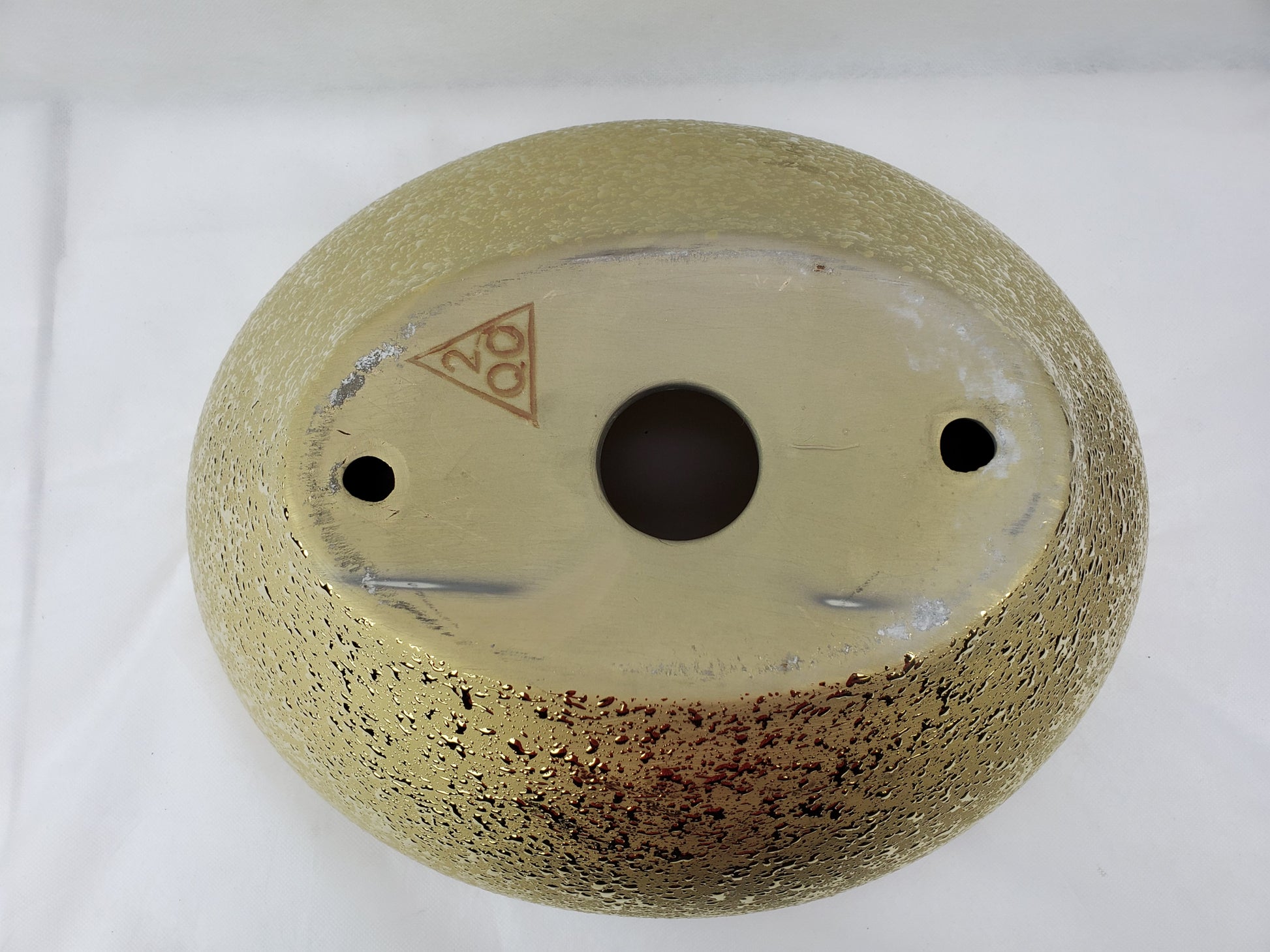 15.94-in. x 13-in. Oval Bathroom Vessel Sink Gold Enamel Glaze