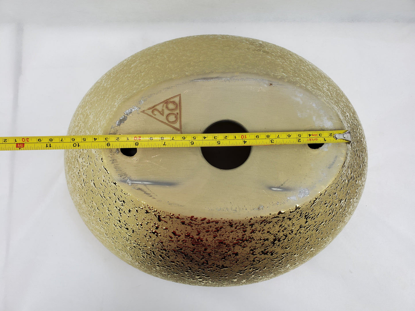 15.94-in. x 13-in. Oval Bathroom Vessel Sink Gold Enamel Glaze