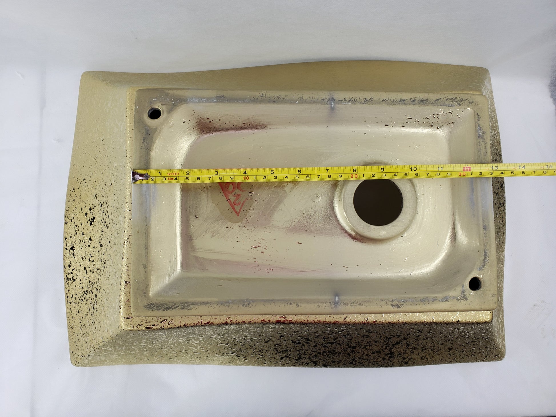 20.08-in. x 14.17-in. Rectangle Bathroom Vessel Sink Gold Enamel Glaze