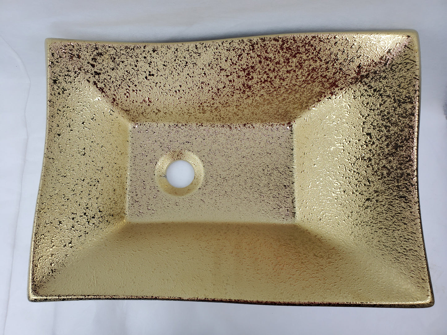 20.08-in. x 14.17-in. Rectangle Bathroom Vessel Sink Gold Enamel Glaze
