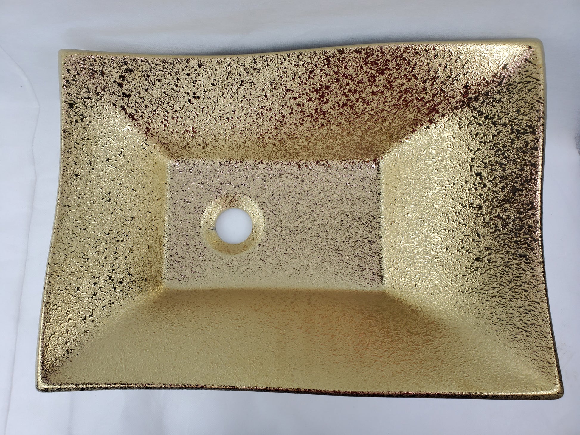 20.08-in. x 14.17-in. Rectangle Bathroom Vessel Sink Gold Enamel Glaze