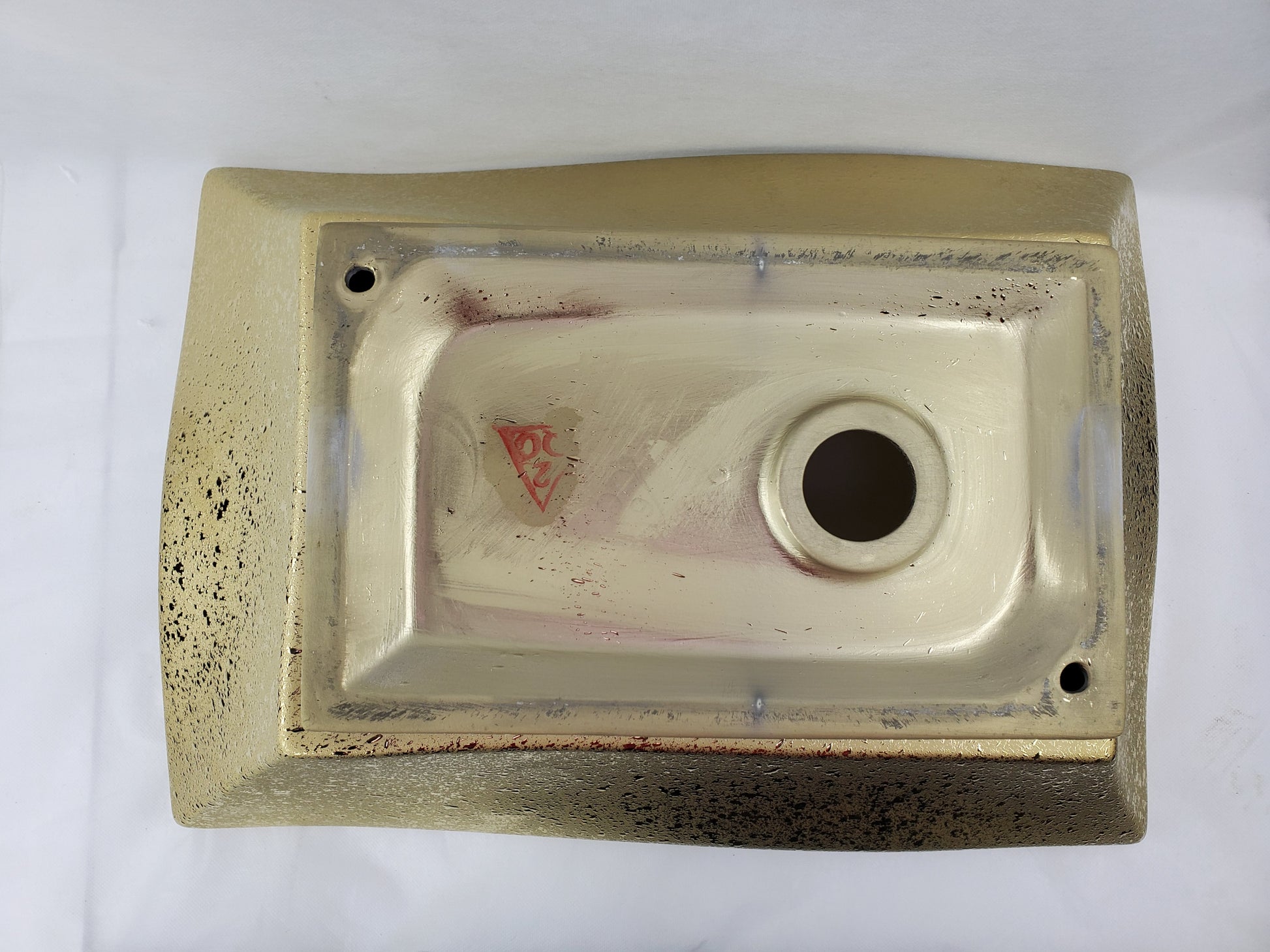 20.08-in. x 14.17-in. Rectangle Bathroom Vessel Sink Gold Enamel Glaze