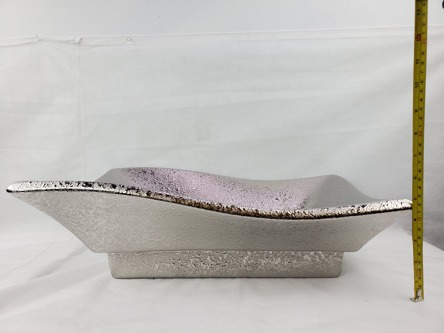 20.08-in. x 14.17-in. Rectangle Bathroom Vessel Sink Silver Enamel Glaze