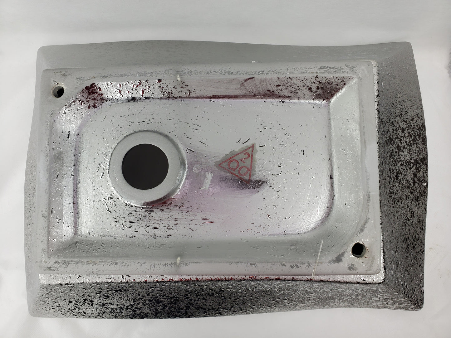 20.08-in. x 14.17-in. Rectangle Bathroom Vessel Sink Silver Enamel Glaze