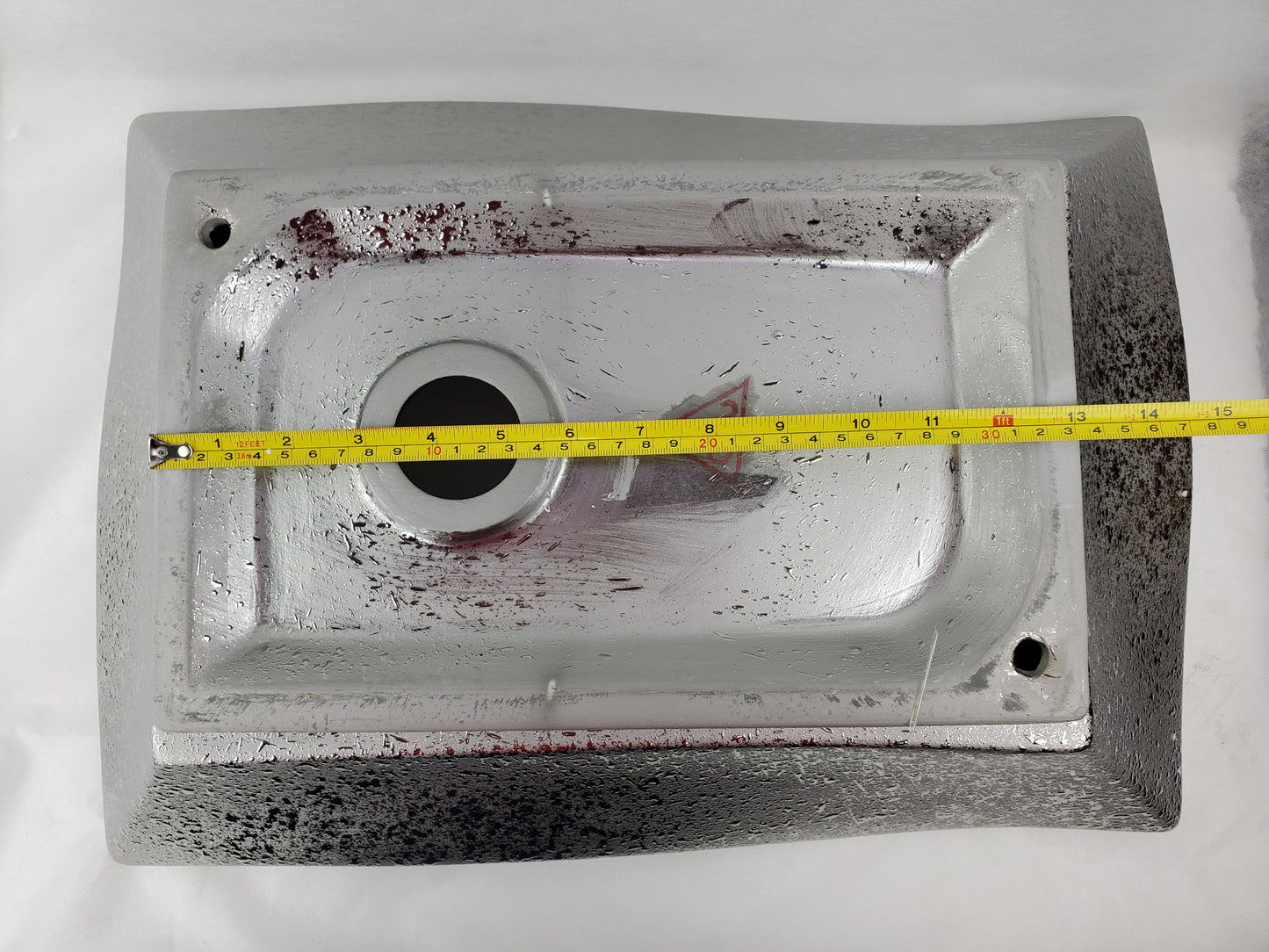 20.08-in. x 14.17-in. Rectangle Bathroom Vessel Sink Silver Enamel Glaze