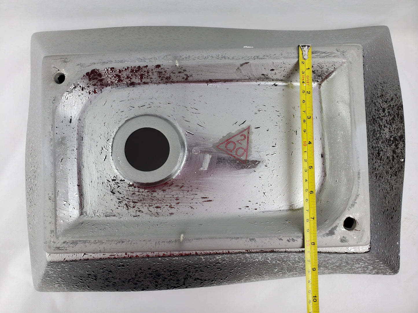 20.08-in. x 14.17-in. Rectangle Bathroom Vessel Sink Silver Enamel Glaze