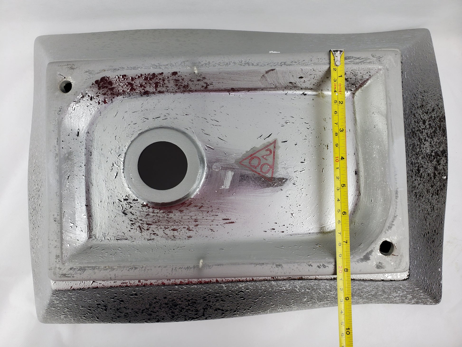 20.08-in. x 14.17-in. Rectangle Bathroom Vessel Sink Silver Enamel Glaze