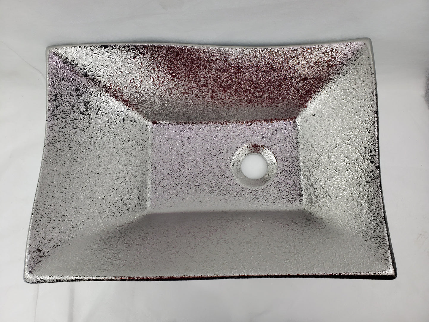 20.08-in. x 14.17-in. Rectangle Bathroom Vessel Sink Silver Enamel Glaze