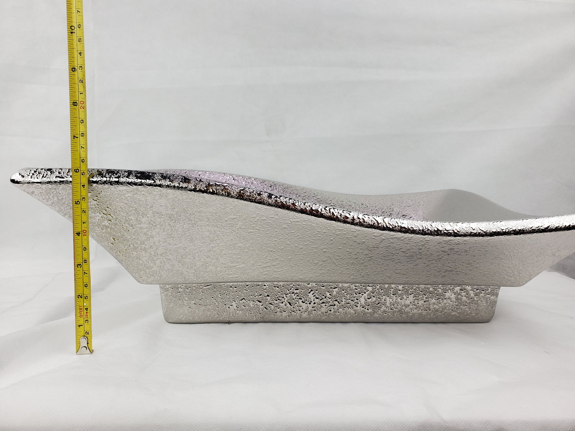 20.08-in. x 14.17-in. Rectangle Bathroom Vessel Sink Silver Enamel Glaze