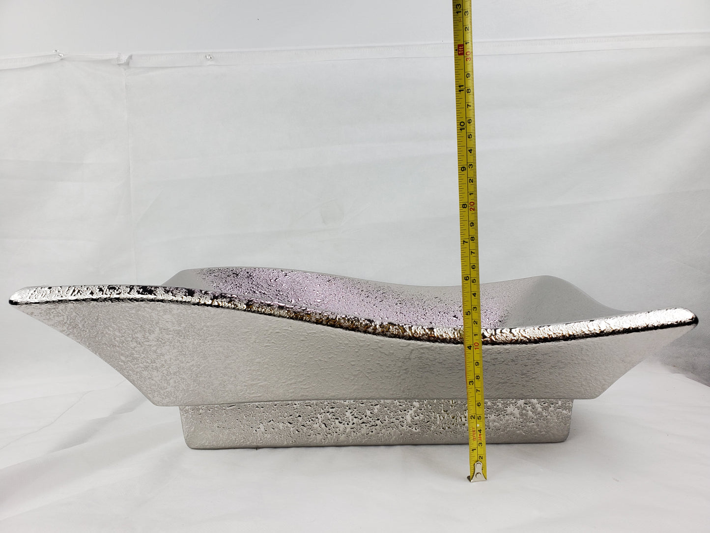 20.08-in. x 14.17-in. Rectangle Bathroom Vessel Sink Silver Enamel Glaze