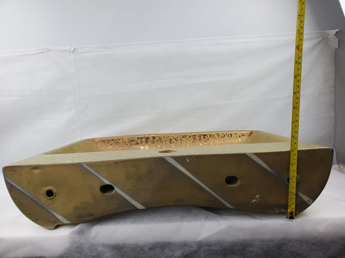 23.62-in. x 18.7-in. Rectangle Bathroom Vessel Sink Gold Enamel Glaze