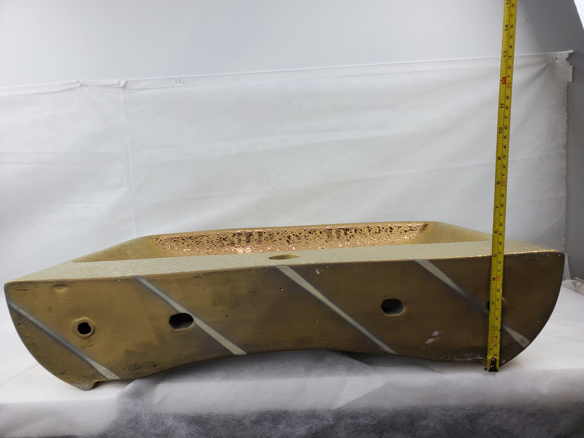 23.62-in. x 18.7-in. Rectangle Bathroom Vessel Sink Gold Enamel Glaze