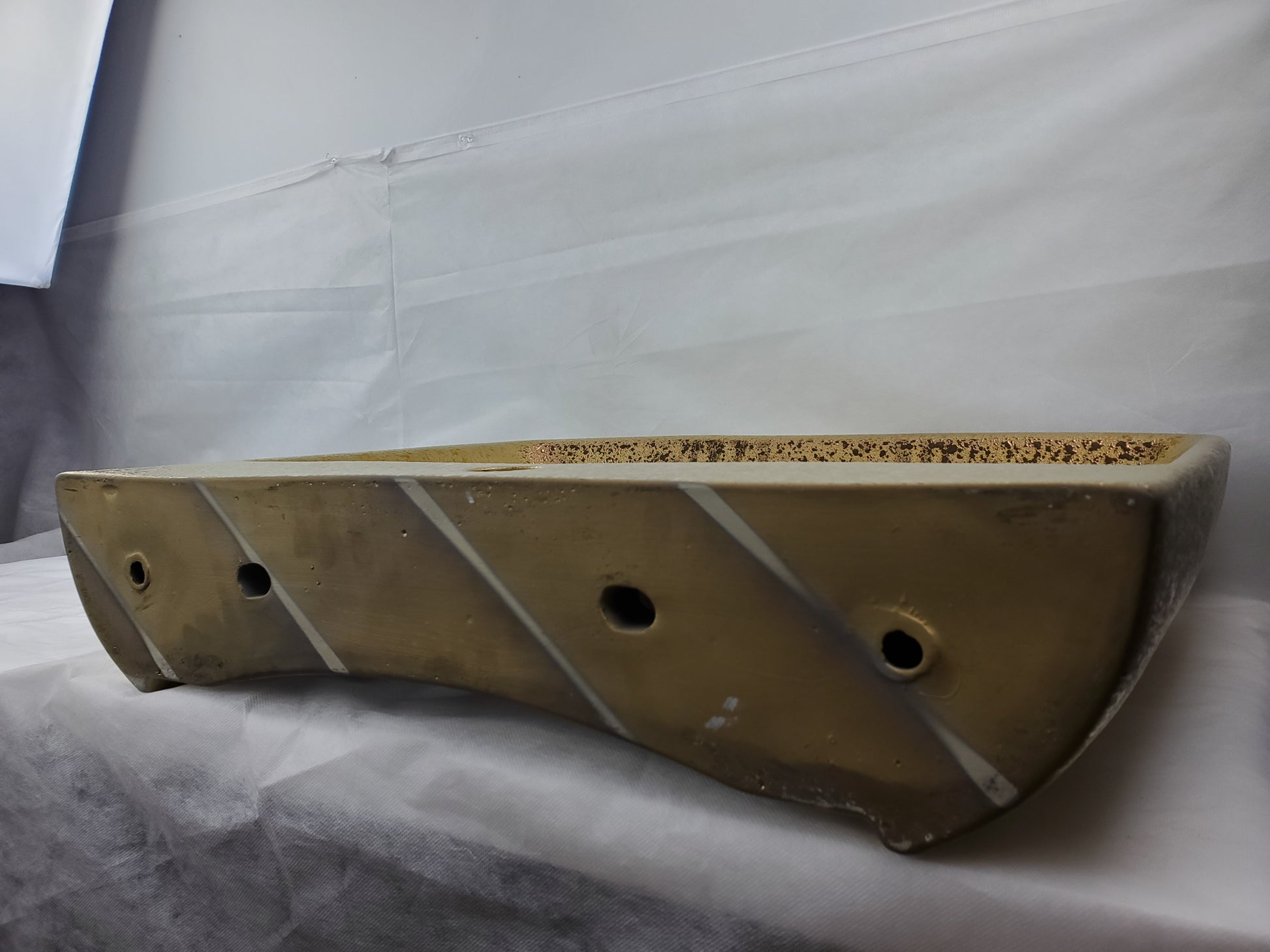 23.62-in. x 18.7-in. Rectangle Bathroom Vessel Sink Gold Enamel Glaze