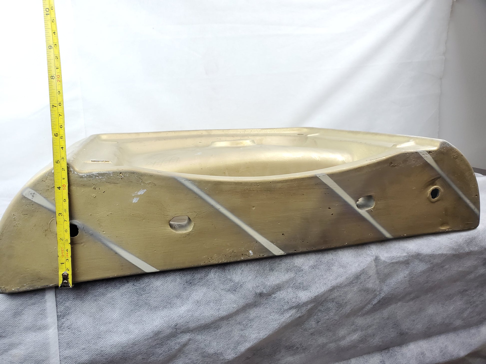 23.62-in. x 18.7-in. Rectangle Bathroom Vessel Sink Gold Enamel Glaze