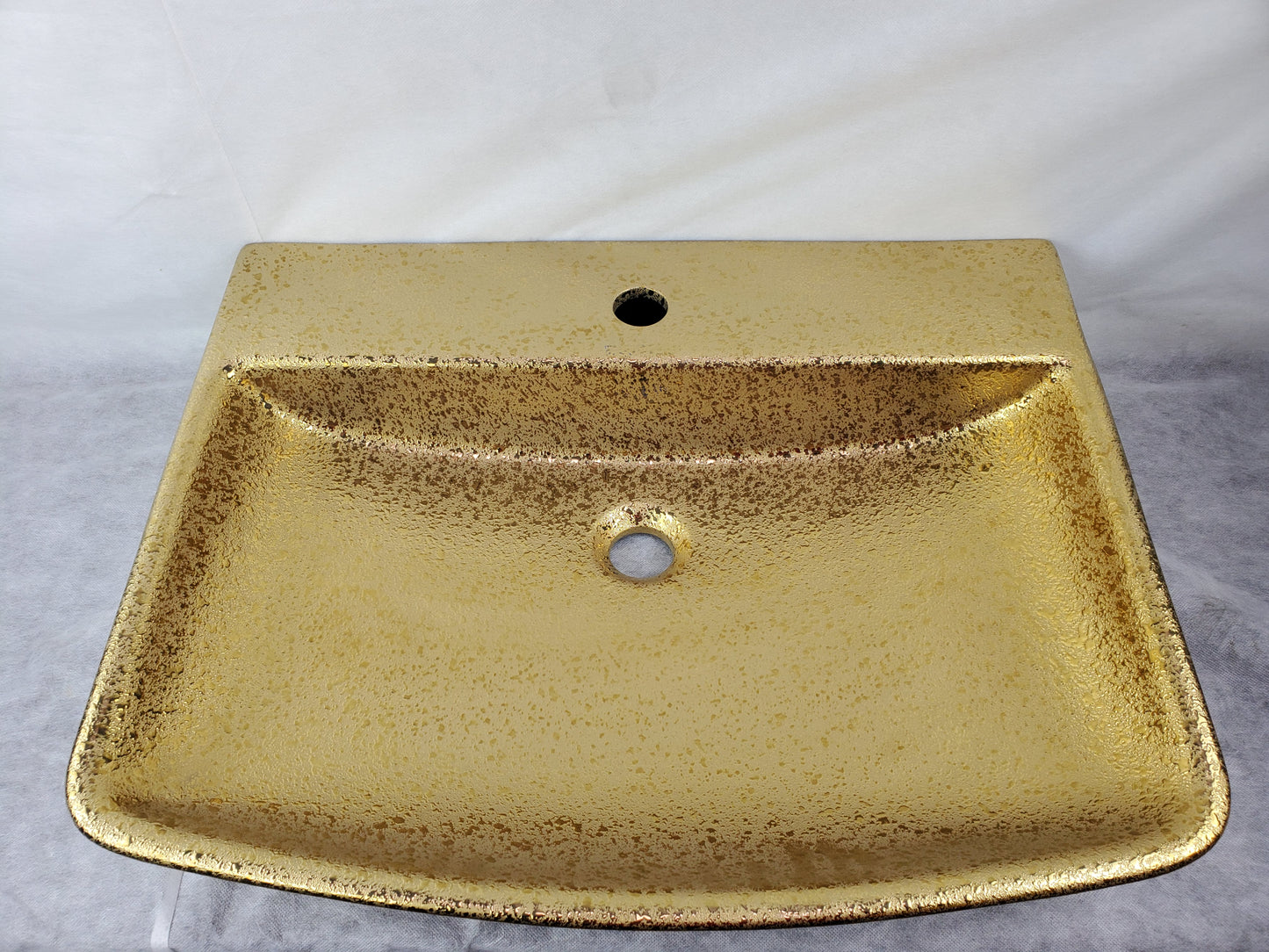 23.62-in. x 18.7-in. Rectangle Bathroom Vessel Sink Gold Enamel Glaze