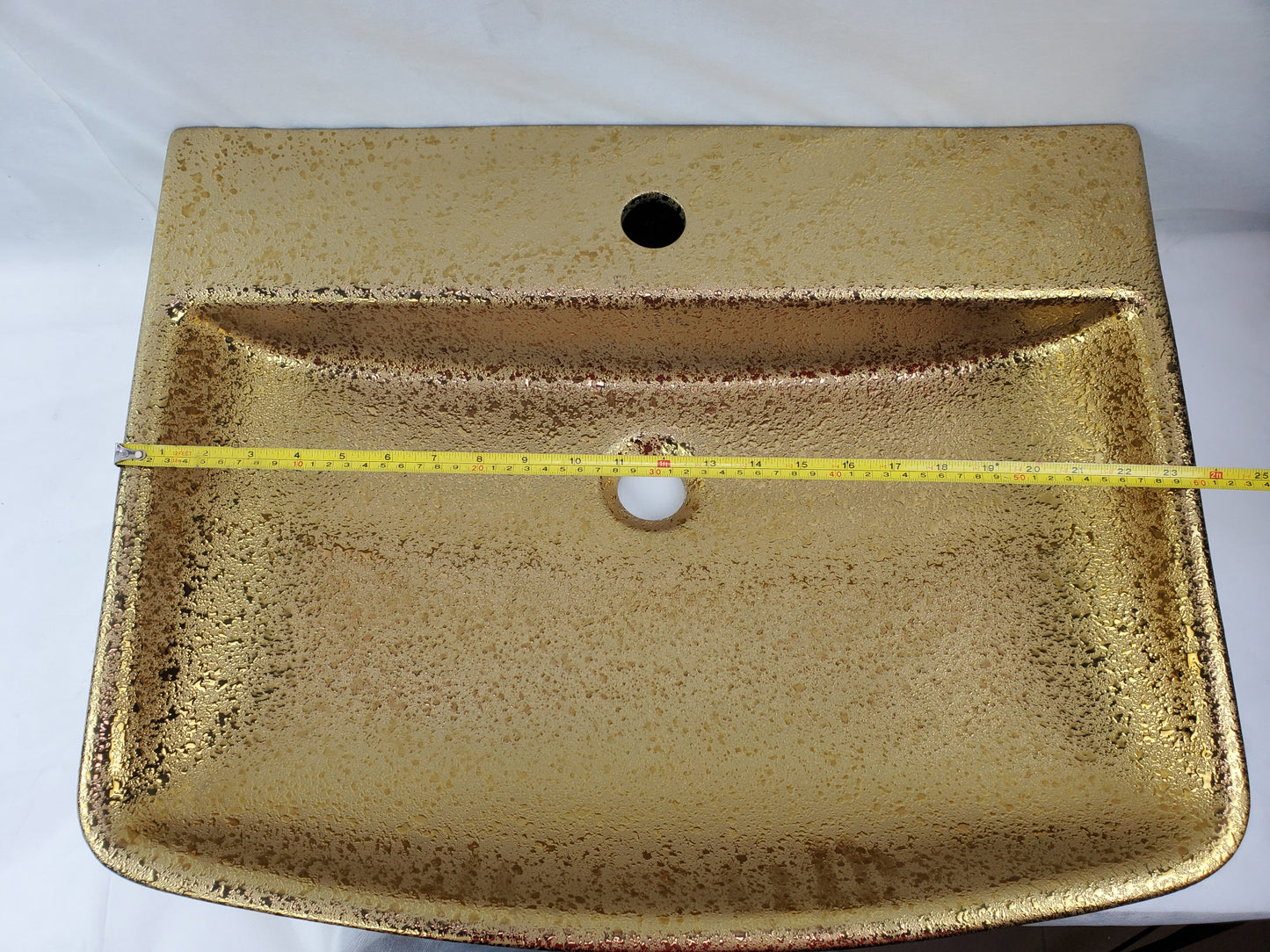 23.62-in. x 18.7-in. Rectangle Bathroom Vessel Sink Gold Enamel Glaze