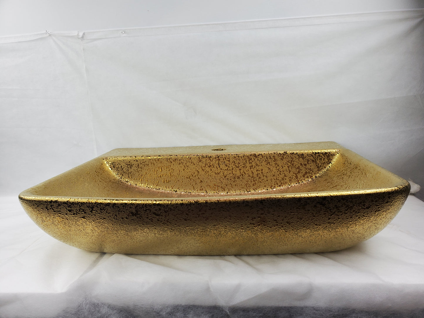 23.62-in. x 18.7-in. Rectangle Bathroom Vessel Sink Gold Enamel Glaze