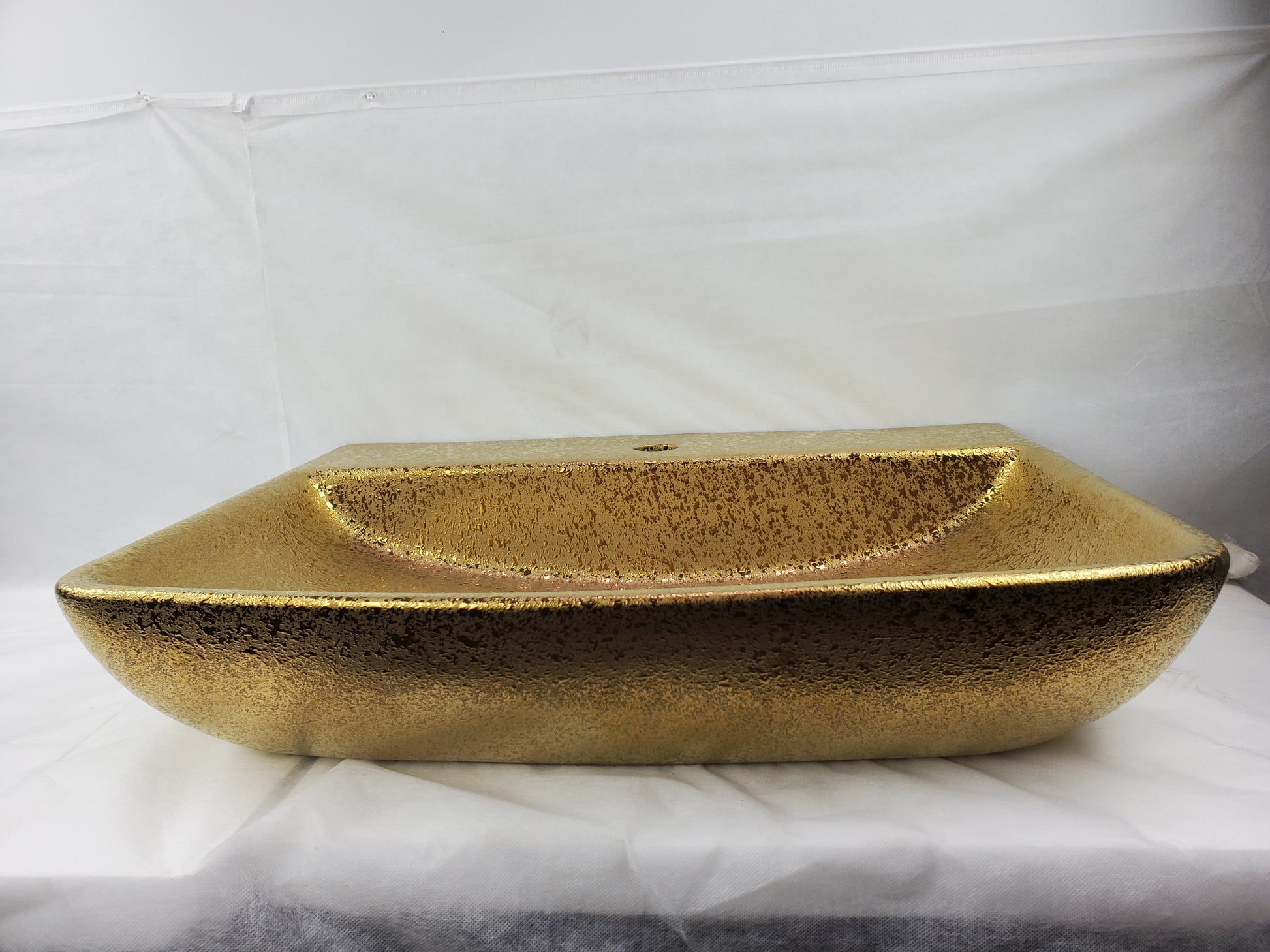 23.62-in. x 18.7-in. Rectangle Bathroom Vessel Sink Gold Enamel Glaze