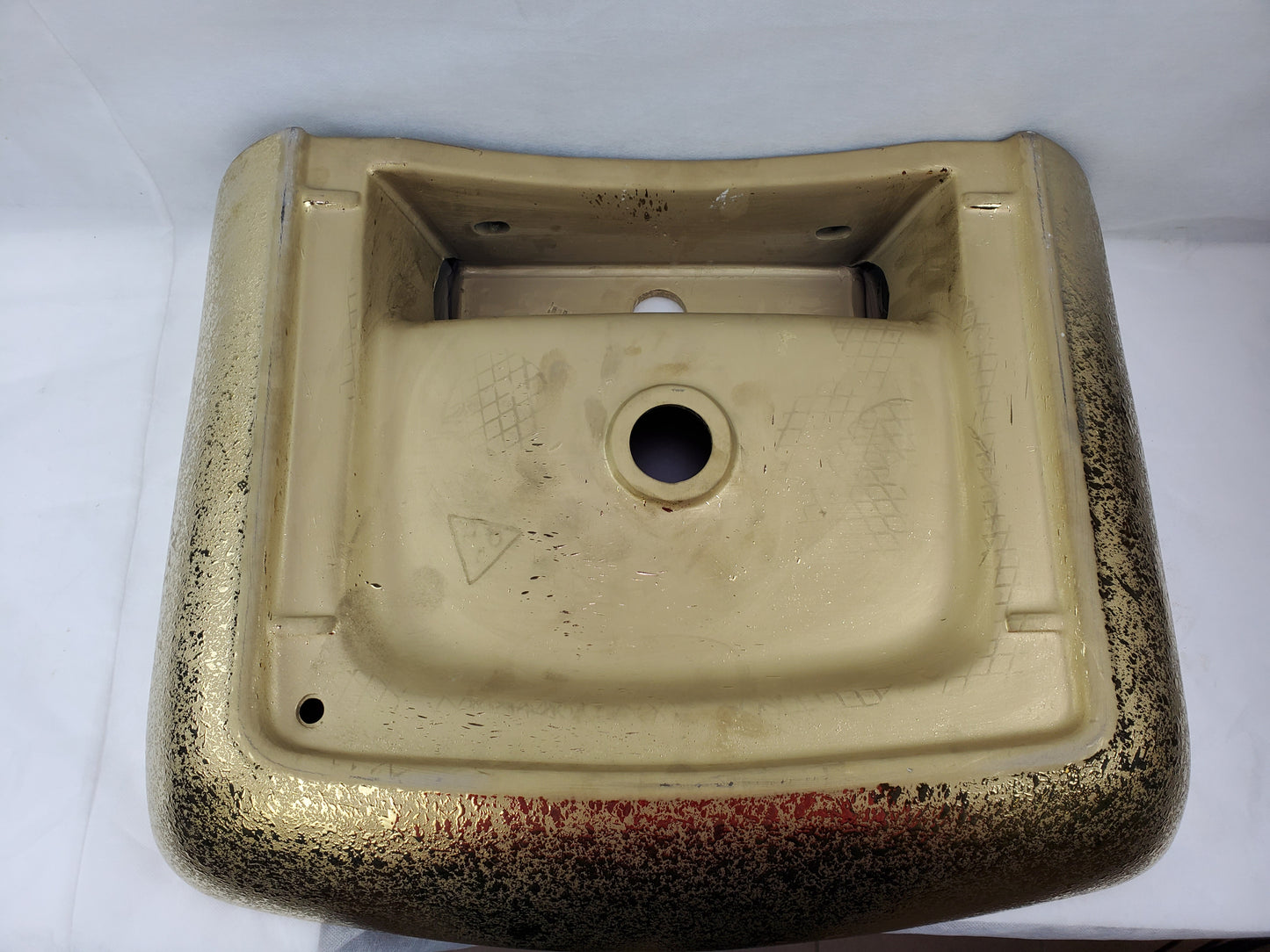 23.62-in. x 18.7-in. Rectangle Bathroom Vessel Sink Gold Enamel Glaze